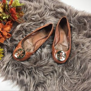 Tory Burch quilted Orange Flats 7.5